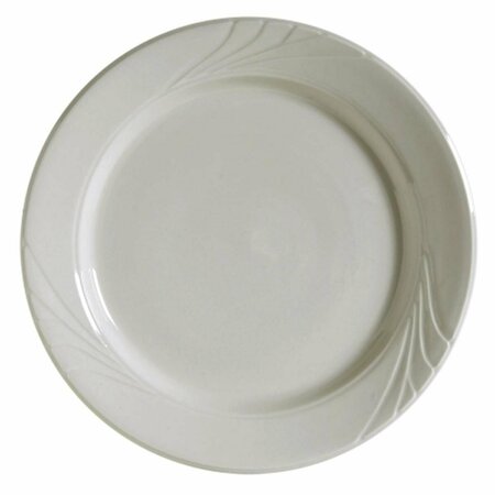 TUXTON CHINA Monterey 9.75 in. Embossed Pattern China Plate - American White - 2 Dozen YEA-096
